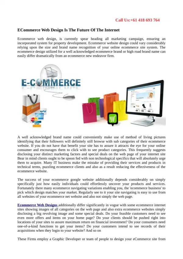 ECommerce Web Design Is The Future Of The Internet