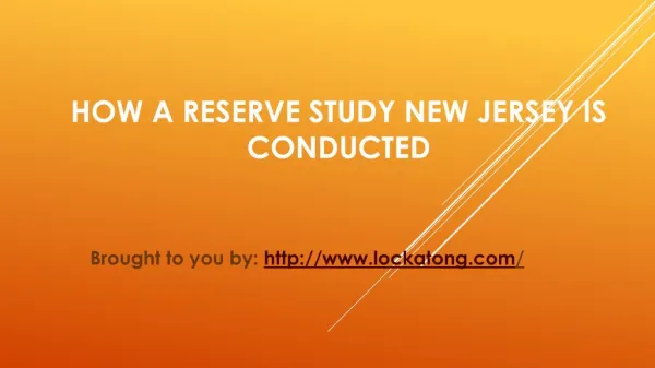 How A Reserve Study New Jersey Is Conducted
