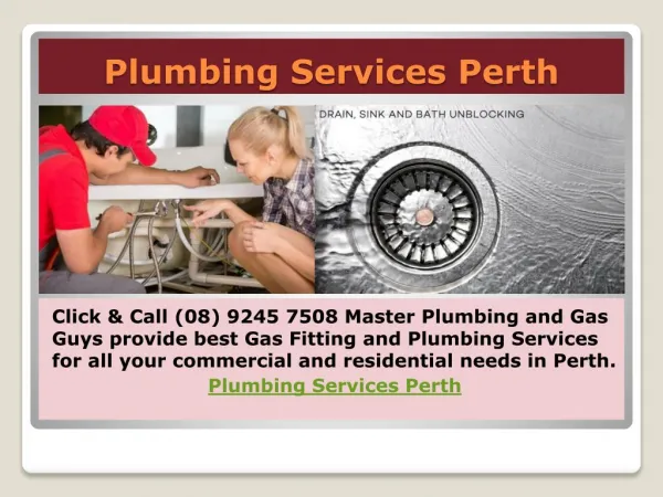 Plumbing Services Perth