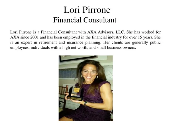 Lori Pirrone - Financial Consultant