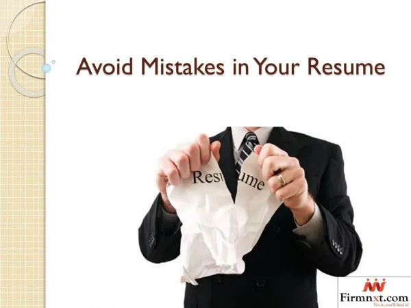 Avoid Mistakes in Your Resume