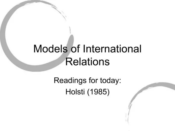 Models of International Relations