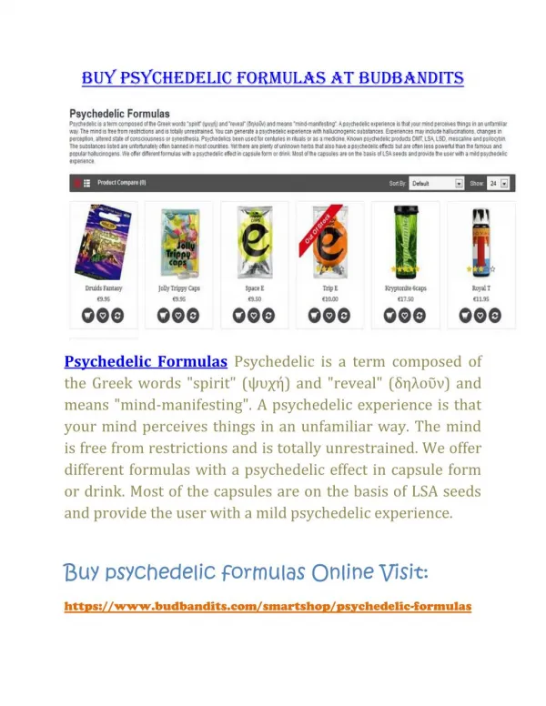 Buy Psychedelic formulas at budbandits