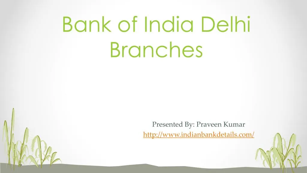 bank of india delhi branches