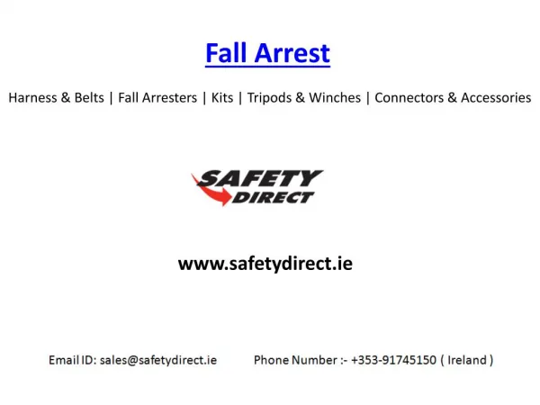 Harness & Belts | Fall Arresters | Kits | Tripods & Winches | Connectors & Accessories