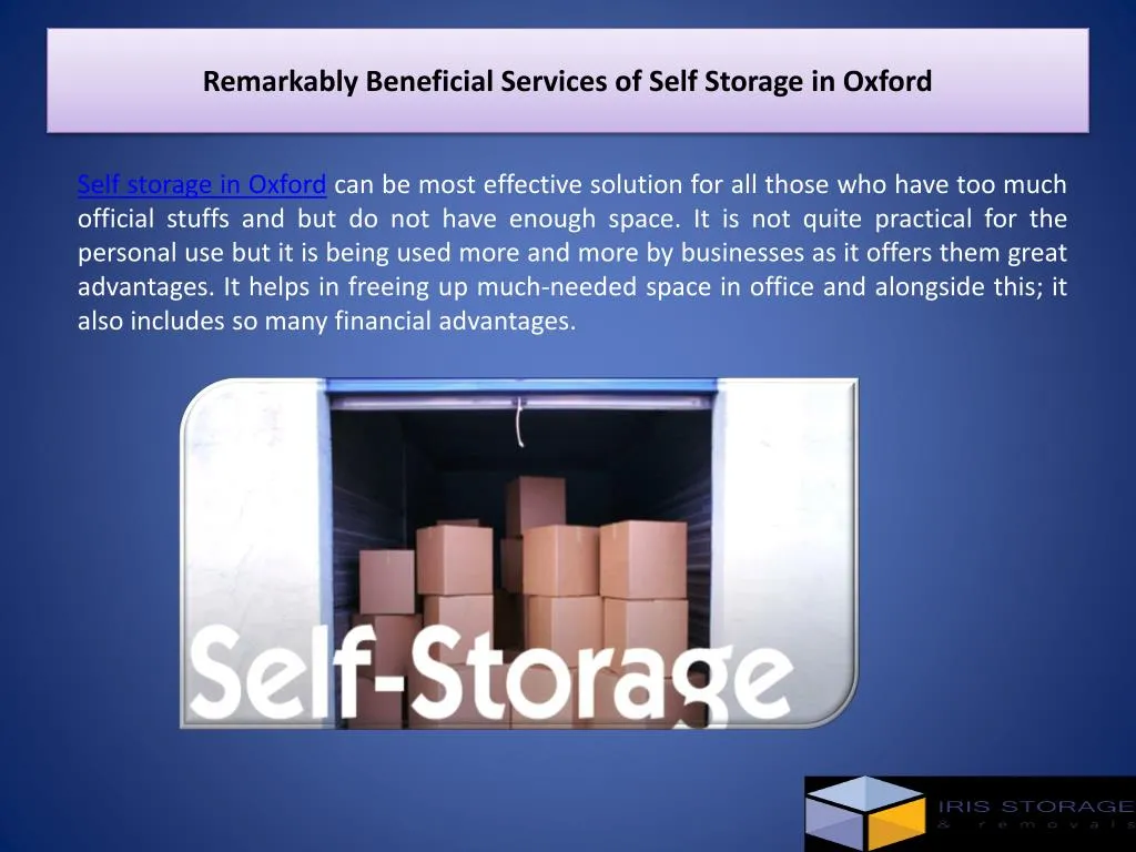 remarkably beneficial services of self storage in oxford