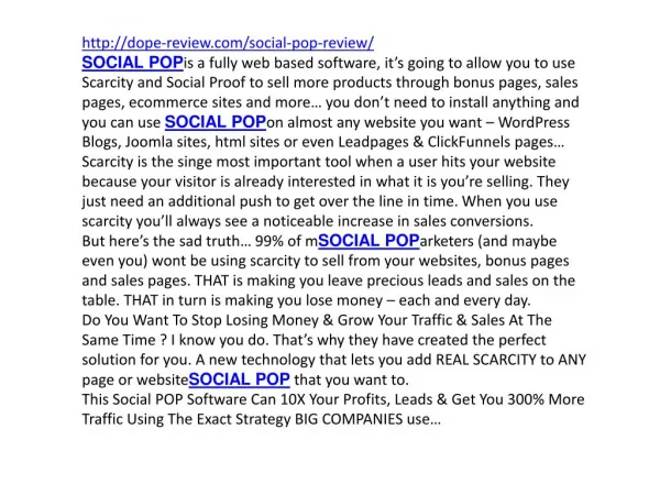 SOCIAL POP review