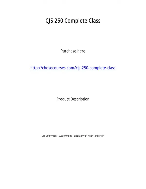 CJS 250 Complete Class