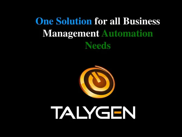 Talygen - One Solution for all Business Management Automation Needs