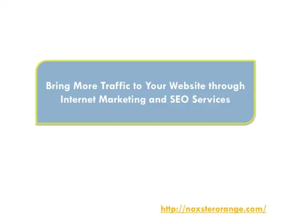 Bring More Traffic to Your Website through Internet Marketing and SEO Services