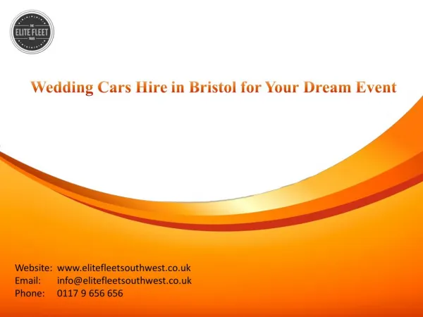 Book Wedding Cars Hire in Bristol for Your Dream Event