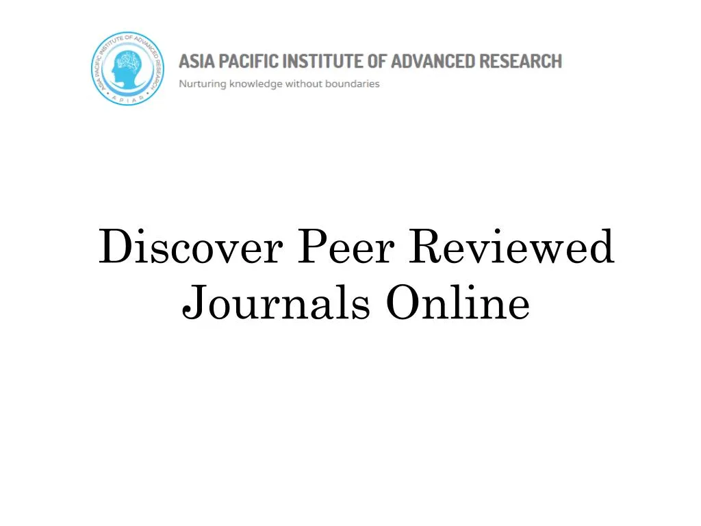 discover peer reviewed journals online