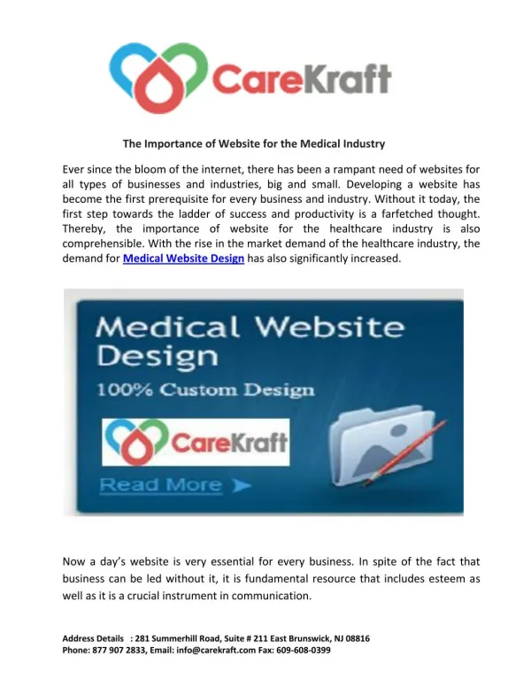 The Importance of Website for the Medical Industry