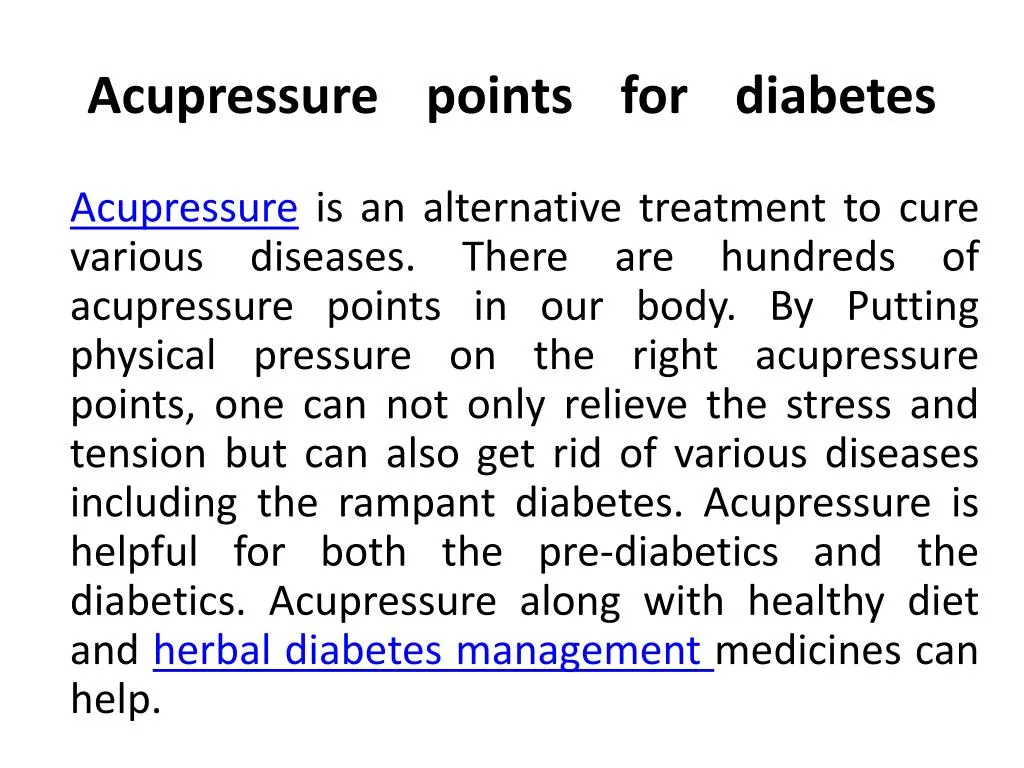 acupressure points for diabetes