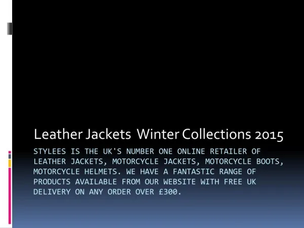 Leather Jackets Winter Collections 2015