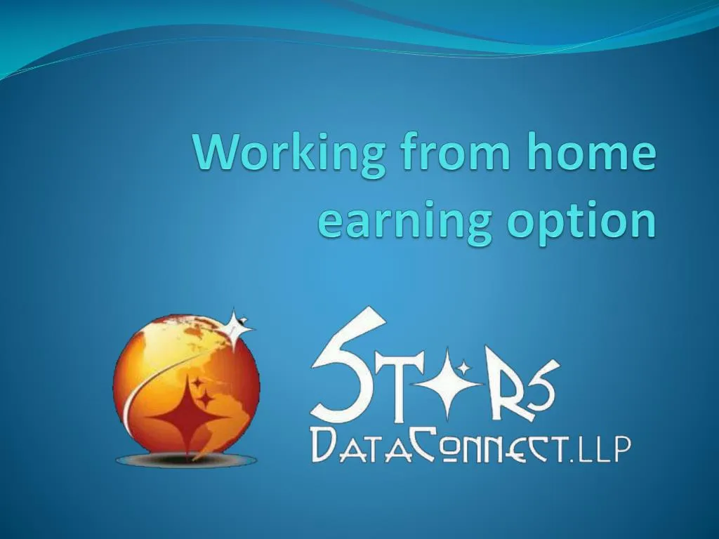 working from home earning option
