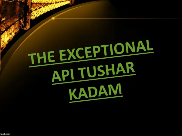 THE EXCEPTIONAL API TUSHAR KADAM