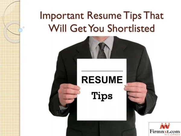 Important Resume tips that will get you shortliste