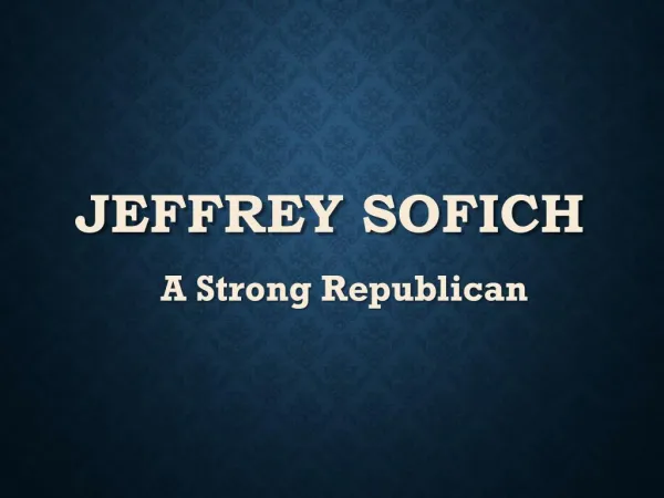 Jeffrey Sofich Supports the Republican Party
