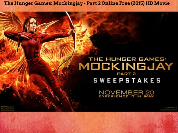 The Hunger Games: Mockingjay - Part 2 Online Free (2015) HD Movie