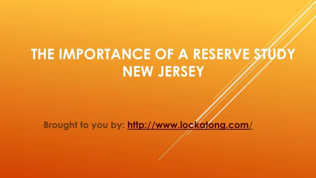 the importance of a reserve study new jersey