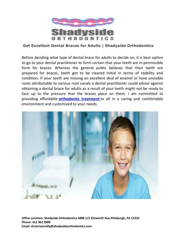 Get Excellent Dental Braces for Adults | Shadyside Orthodontics