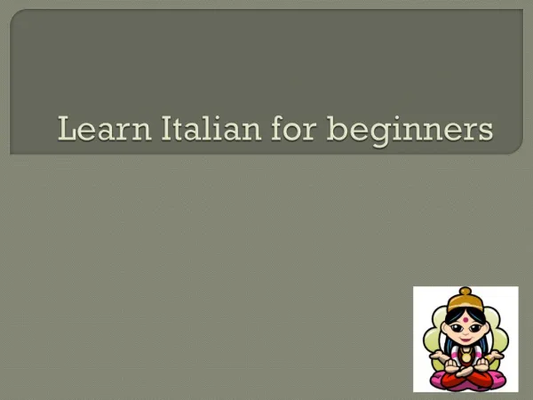 Learn Italian for beginners