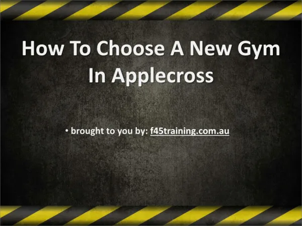 How To Choose A New Gym In Applecross