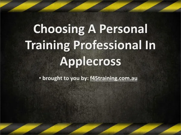 Choosing A Personal Training Professional In Applecross