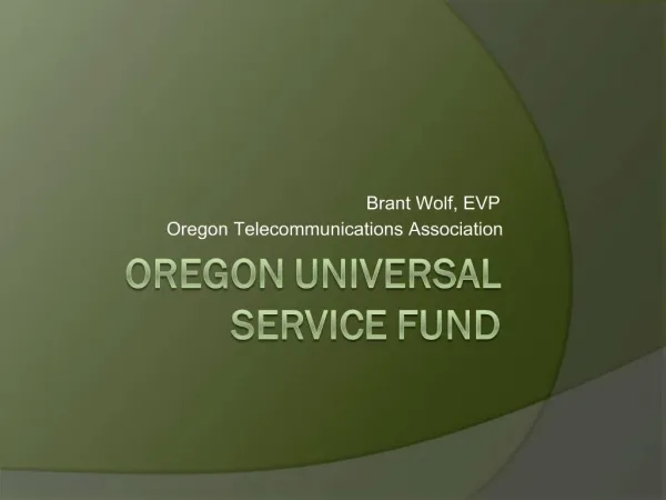 Oregon Universal Service Fund