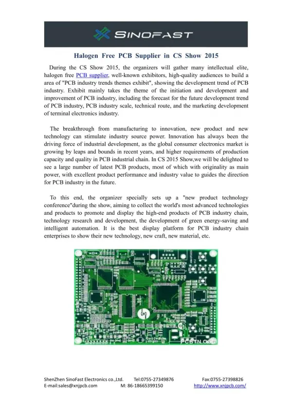 Halogen Free PCB Supplier in CS Show 2015