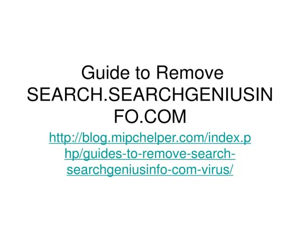 guide to remove search searchgeniusinfo com