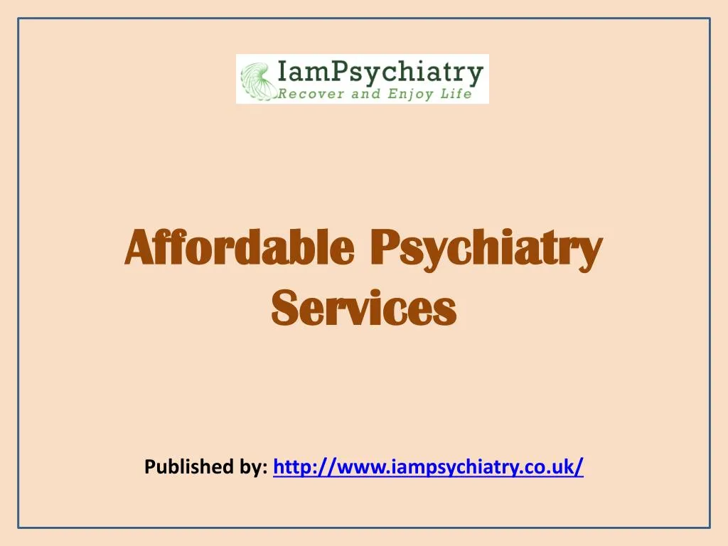 affordable psychiatry services