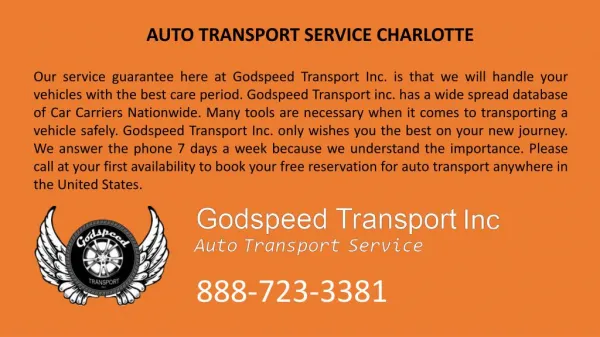 Auto Transport Service Charlotte