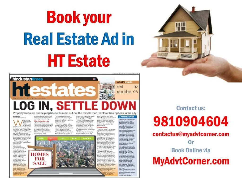book your real estate ad in ht estate