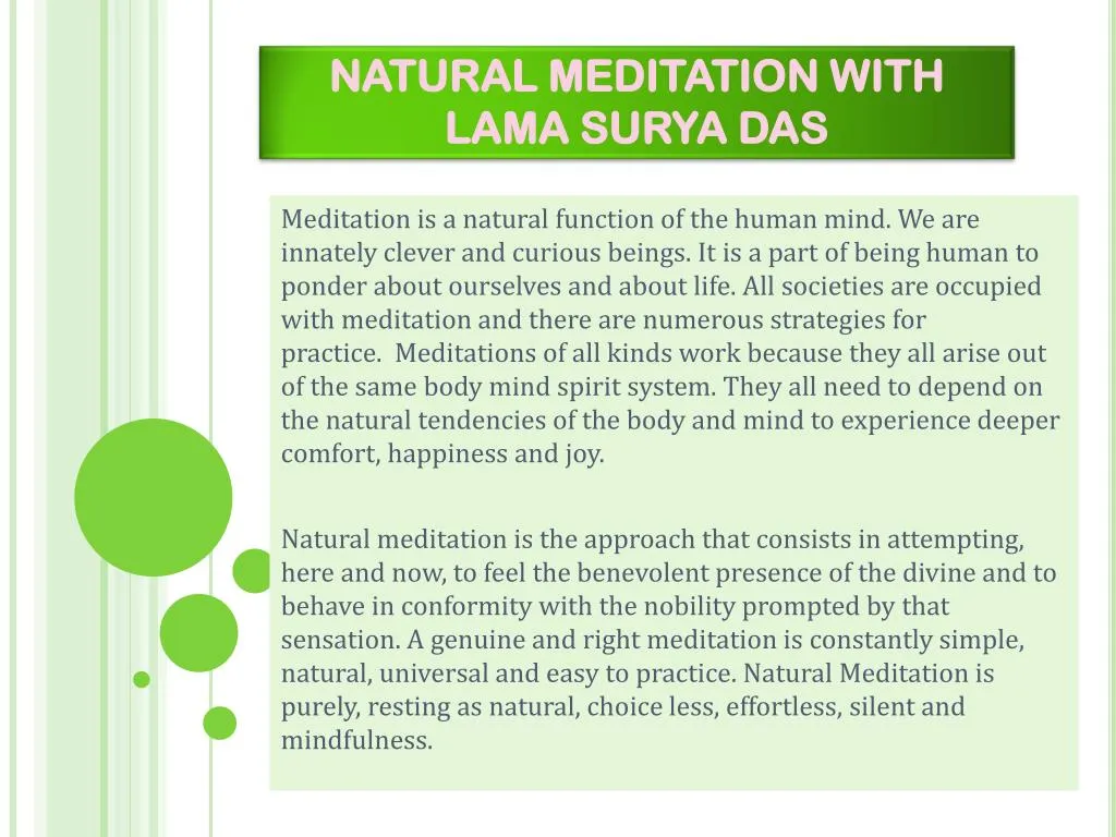 natural meditation with lama surya das