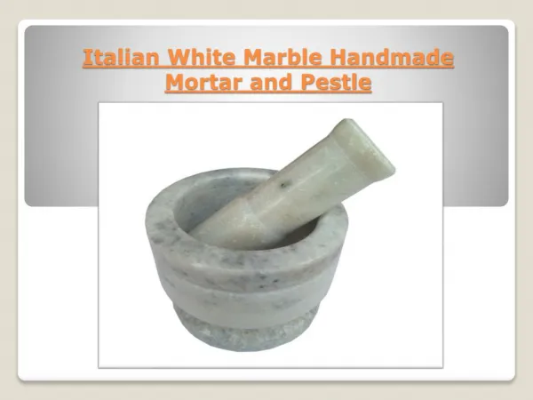 Italian White Marble Handmade Mortar and Pestle set