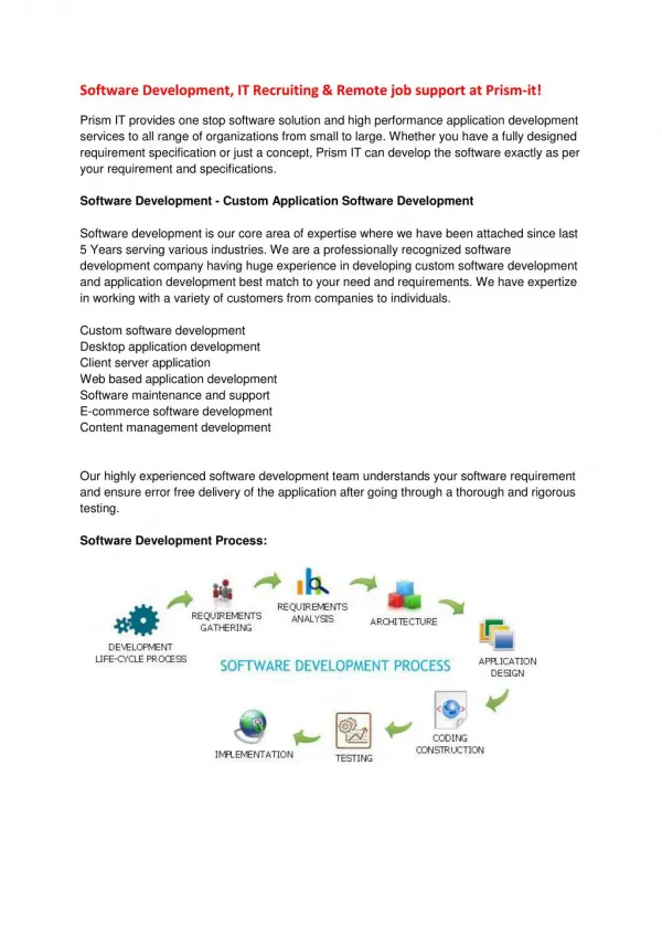 Software Development, IT Recruiting & Visa Sponsorship Jobs at Prism-it!
