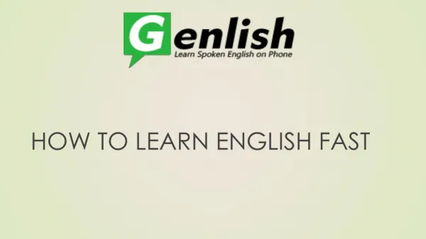 How to Learn English Fast