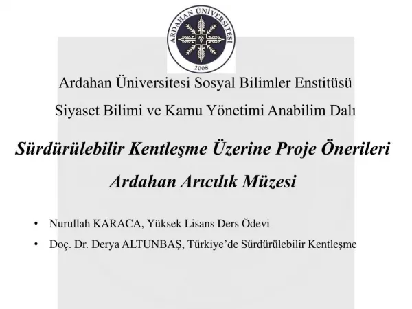 Sosyal Altyapı Proje Örneği