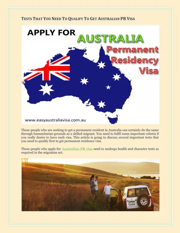 Tests That You Need To Qualify To Get Australian PR Visa