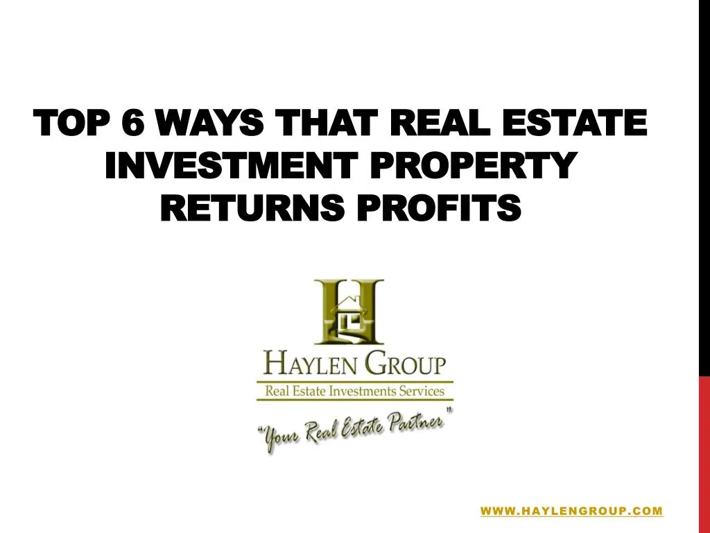 top 6 ways that real estate investment property returns profits