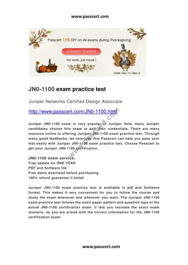 Juniper JN0-1100 exam practice test