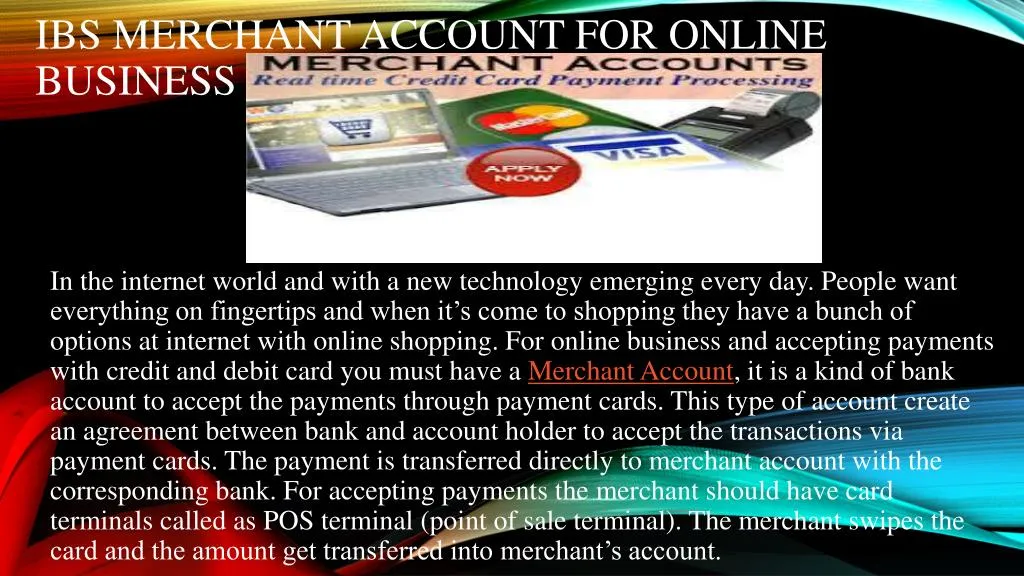 ibs merchant account for online business