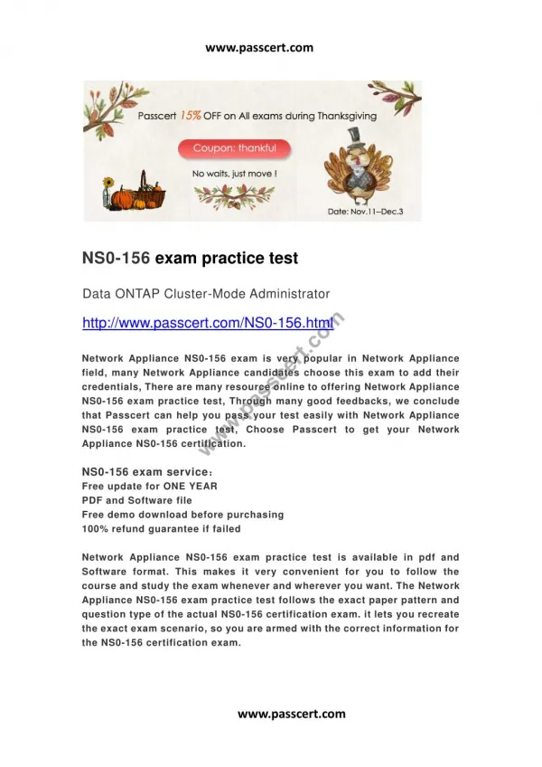 Network Appliance NS0-156 exam practice test