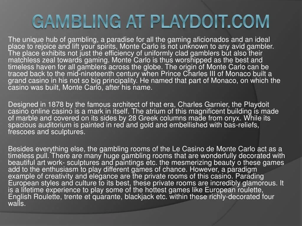 gambling at playdoit com