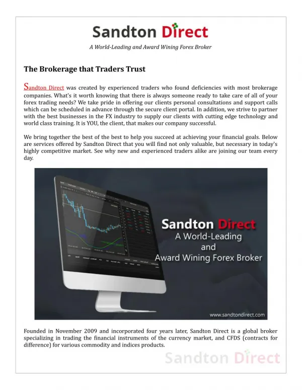 Sandton Direct – Award Wining Forex Broker