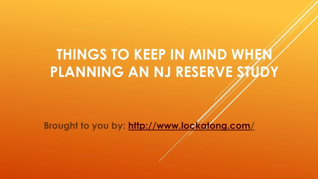 things to keep in mind when planning an nj reserve study