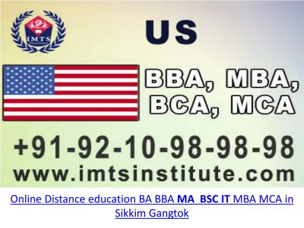 Online Distance education BA BBA MA BSC IT MBA MCA in Sikkim Gangtok