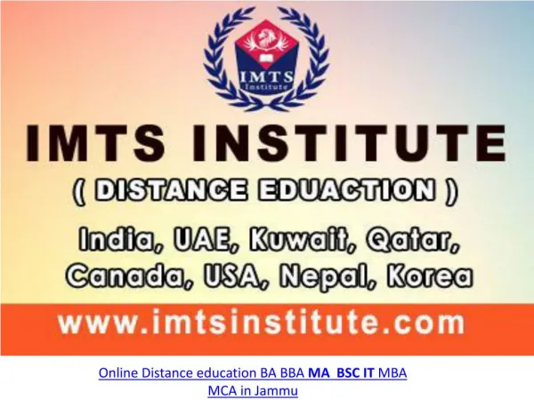Online Distance education BA BBA MA BSC IT MBA MCA in Jammu